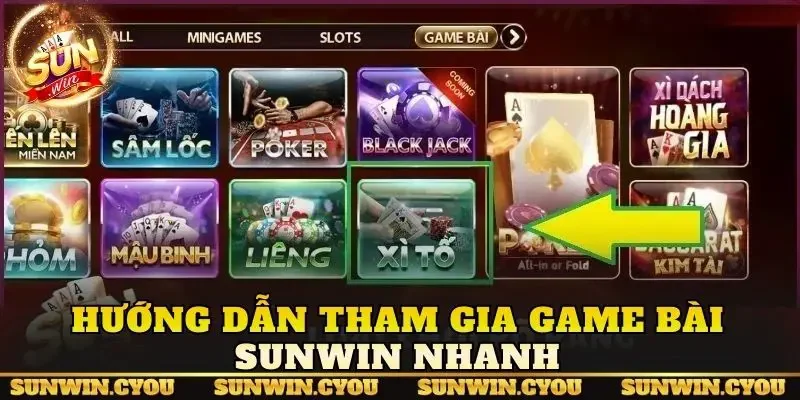 Hướng dẫn tham gia game bài Sunwin nhanh